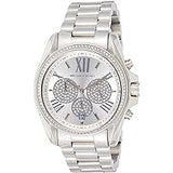Michael Kors Bradshaw Chronograph Silver Dial Silver Steel Strap Watch For Women - MK6537 Authentic Buy Shop Now