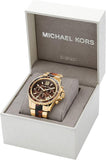 Michael Kors Everest Chronograph Brown Dial Two Tone Steel Strap Watch For Women - MK6973 Authentic Buy Shop Now