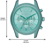 Michael Kors Lexington Chronograph Turquoise Dial Turquoise Steel Strap Watch For Men - MK8793 Authentic Buy Shop Now