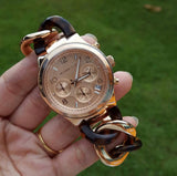 Michael Kors Runway Rose Gold Dial Two Tone Steel Strap Watch for Women - MK4269 Authentic Buy Shop Now