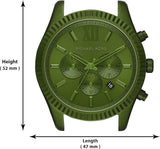 Michael Kors Lexington Chronograph Green Dial Green Steel Strap Watch For Men - MK8790 Authentic Buy Shop Now
