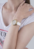 Guess Crown Jewel Multifunction Diamonds White Dial White Leather Strap Watch for Women - GW0411L1 Authentic Buy Shop Now