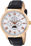Guess Delancy Quartz Silver Dial Black Leather Strap Watch For Men - W0870G2 Authentic Buy Shop Now