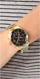 Michael Kors Blair Quartz Black Dial Gold Steel Strap Watch For Women - MK6497 Authentic Buy Shop Now