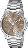 Gucci G Timeless Quartz Brown Dial Silver Steel Strap Watch for Men - YA126317 Authentic Buy Shop Now