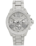 Michael Kors Wren Chronograph Crystals Silver Dial Silver Steel Strap Watch For Women - MK6317 Authentic Buy Shop Now