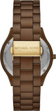 Michael Kors Slim Runway Brown Dial Brown Steel Strap Watch For Women - MK4508 Authentic Buy Shop Now