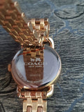 Coach Delancey White Dial Rose Gold Steel Strap Watch for Women - 14502242 Authentic Buy Shop Now