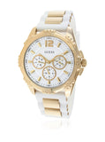 Guess Intrepid White Dial Two Tone Silicone Strap Watch For Women - W0325L2 Authentic Buy Shop Now