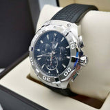 Tag Heuer Aquaracer Chronograph Black Dial Black Rubber Strap Watch for Men - CAY1110.FT6041 Authentic Buy Shop Now
