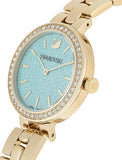 Swarovski Daytime Crystals Turquoise Dial Gold Steel Strap Watch for Women - 5182212 Authentic Buy Shop Now