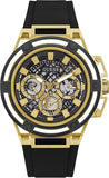 Guess Matrix Multifunction Gold Dial Black Rubber Strap Watch For Men - GW0423G2 Authentic Buy Shop Now