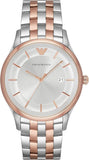 Emporio Armani Lambda Analog Silver Dial Two Tone Steel Strap Watch For Men - AR11044 Authentic Buy Shop Now