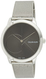 Calvin Klein Minimal Black Dial Silver Mesh Bracelet Watch for Men - K3M21123 Authentic Buy Shop Now