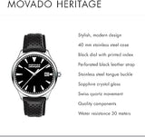 Movado Heritage Calendoplan Black Dial Black Leather Strap Watch for Men - 3650004 Authentic Buy Shop Now