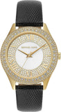 Michael Kors Harlowe Analog White Dial Black Leather Strap Watch For Women - MK2988 Authentic Buy Shop Now