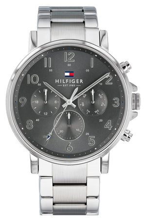 Tommy Hilfiger Chronograph Grey Dial Silver Steel Strap Watch for Men - 1710382 Authentic Buy Shop Now
