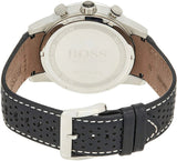 Hugo Boss Rafale Chronograh Quartz White Dial Black Leather Strap Watch For Men - HB1513403 Authentic Buy Shop Now