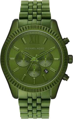 Michael Kors Lexington Chronograph Green Dial Green Steel Strap Watch For Men - MK8790 Authentic Buy Shop Now