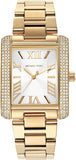 Michael Kors Emery Three-Hand Crystals Silver Dial Gold Steel Strap Watch for Women - MK4643 Authentic Buy Shop Now