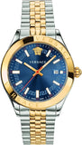 Versace Hellenyium Quartz Blue Dial Two Tone Steel Strap Watch for Men - VEVK00520 Authentic Buy Shop Now