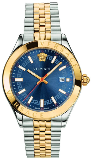 Versace Hellenyium Quartz Blue Dial Two Tone Steel Strap Watch For Men - VEVK00520 Authentic Buy Shop Now