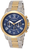 Fossil Grant Chronograph Blue Dial Two Tone Steel Strap Watch for Men - FS5024 Authentic Buy Shop Now