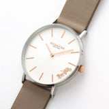 Coach Perry Silver Dial Light Brown Leather Strap Watch for Women - 14503119 Authentic Buy Shop Now