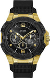 Guess Genesis Chronograph Black Dial Black Silicone Strap Watch For Men - GW0100G1 Authentic Buy Shop Now