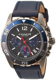 Coach Kent Grey Dial Blue Leather Strap Watch for Men - 14602558 Authentic Buy Shop Now