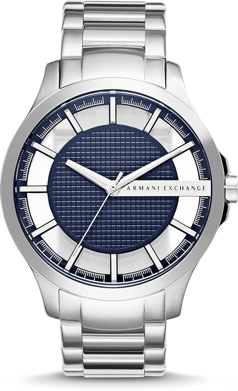 Armani Exchange Hampton Chronograph Blue Dial Silver Steel Strap Watch For Men - AX2178 Authentic Buy Shop Now