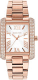 Michael Kors Emery Three-Hand Crystals Silver Dial Rose Gold Steel Strap Watch for Women - MK4644 Authentic Buy Shop Now