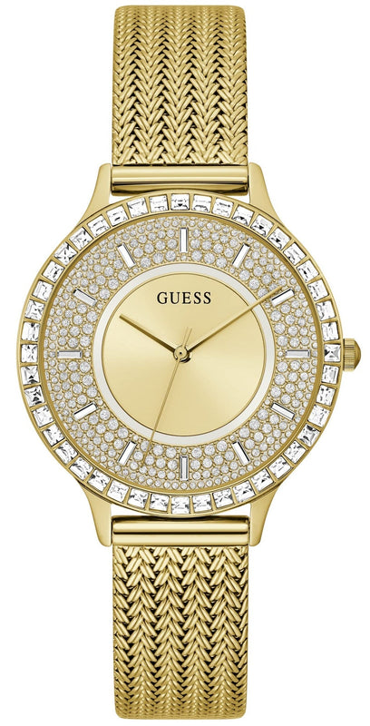 Guess Soiree Diamonds Gold Dial Gold Mesh Bracelet Watch for Women - GW0402L2 Authentic Buy Shop Now