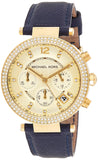 Michael Kors Parker Gold Dial Blue Leather Strap Watch for Women - MK2280 Authentic Buy Shop Now
