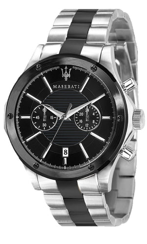Maserati Circuito Chronograph Black Dial Two Tone Steel Strap Watch For Men - R8873627003 Authentic Buy Shop Now