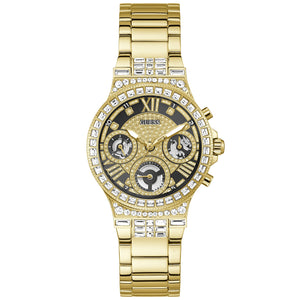 Guess Moonlight Diamonds Gold Dial Gold Steel Strap Watch for Women - GW0320L5 Authentic Buy Shop Now