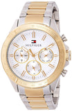 Tommy Hilfiger Hudson Chronograph White Dial Two Tone Steel Strap Watch For Men - 1791226 Authentic Buy Shop Now