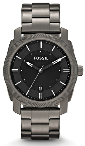 Fossil Machine Chronograph Black Dial Grey Steel Strap Watch for Men - FS4774 Authentic Buy Shop Now
