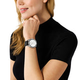 Michael Kors Hadyn Chronograph Silver Dial Black Rubber Strap Watch for Women - MK7486 Authentic Buy Shop Now