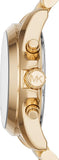 Michael Kors Bradshaw Chronograph White Dial Gold Steel Strap Watch For Women - MK6266 Authentic Buy Shop Now