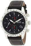 Hugo Boss Aero Chronograph Black Dial Black Leather Strap Watch for Men - 1513770 Authentic Buy Shop Now