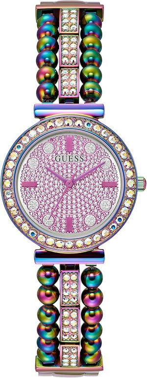 Guess Intricate Iridescent Crystals Purple Dial Purple Steel Strap Watch for Women - GW0401L4 Authentic Buy Shop Now
