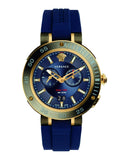 Versace V Extreme Chronograph Blue & Gold Tone Dial Blue Rubber Strap Watch for Men - VCN010017 Authentic Buy Shop Now