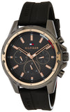 Tommy Hilfiger Mason Black Dial Black Rubber Strap Watch for Men - 1791792 Authentic Buy Shop Now