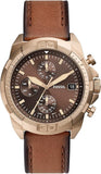 Fossil Bronson Chronograph Brown Dial Brown Leather Strap Watch for Men - FS5857 Authentic Buy Shop Now