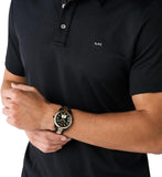 Michael Kors Lexington Quartz Black Dial Two Tone Steel Strap Watch For Men - MK8948 Authentic Buy Shop Now