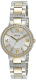 Fossil Virginia Silver Dial Two Tone Steel Strap Watch for Women - ES3503 Authentic Buy Shop Now