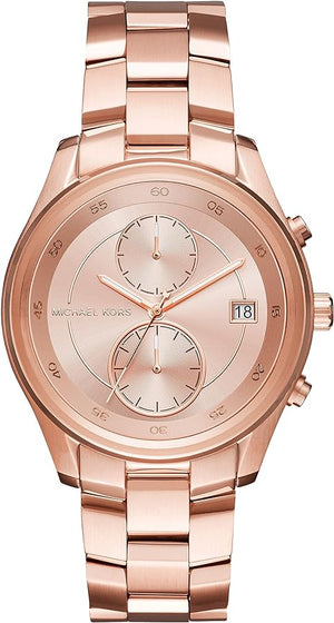 Michael Kors Briar Quartz Rose Gold Dial Rose Gold Steel Strap Watch For Women - MK6465 Authentic Buy Shop Now