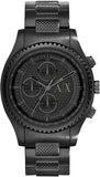 Armani Exchange Chronograph Black Dial Black Steel Strap Watch For Men - AX1605 Authentic Buy Shop Now