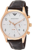 Emporio Armani Beta Chronograph White Dial Brown Leather Strap Watch For Men - AR1916 Authentic Buy Shop Now